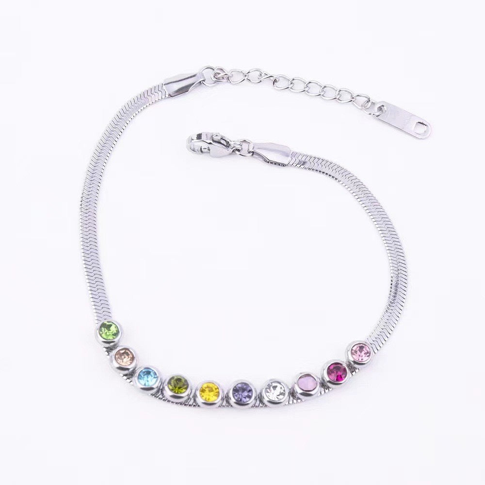 Colored silver bracelet